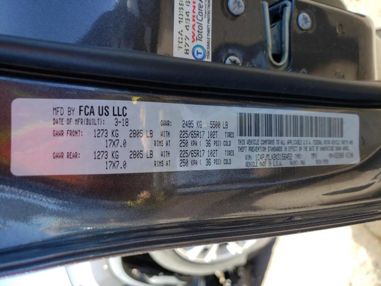 Photo 10 from auction – 2019 JEEP CHEROKEE L with VIN 1C4PJMLX2KD156452