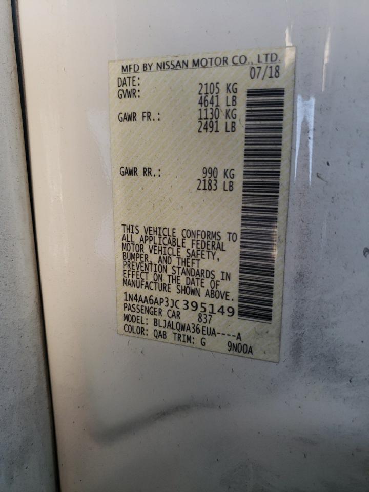 Photo 10 from auction – 2018 NISSAN MAXIMA 3.5 with VIN 1N4AA6AP3JC395149