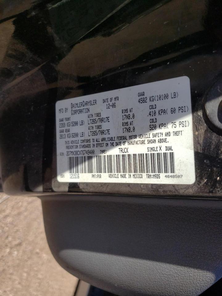 Photo 10 from auction – 2007 DODGE RAM 3500 S with VIN 3D7MX38CX7G749400