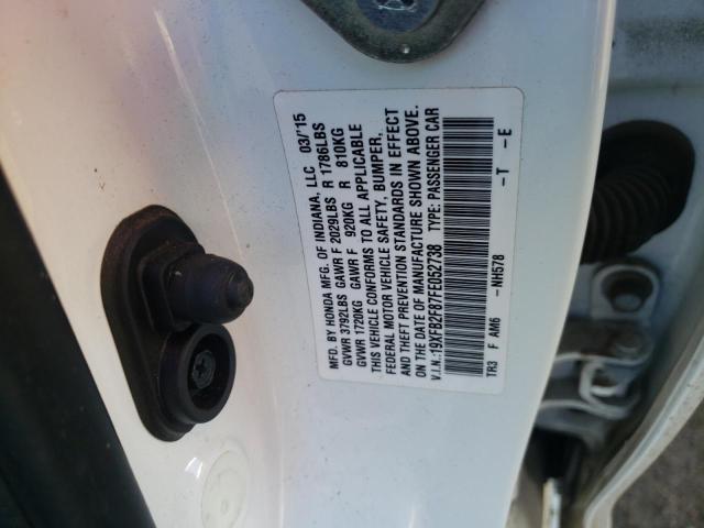 Photo 10 from auction – 2015 HONDA CIVIC EX with VIN 19XFB2F87FE052738