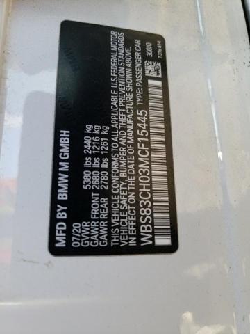 Photo 10 from auction – 2021 BMW M5 with VIN WBS83CH03MCF15445