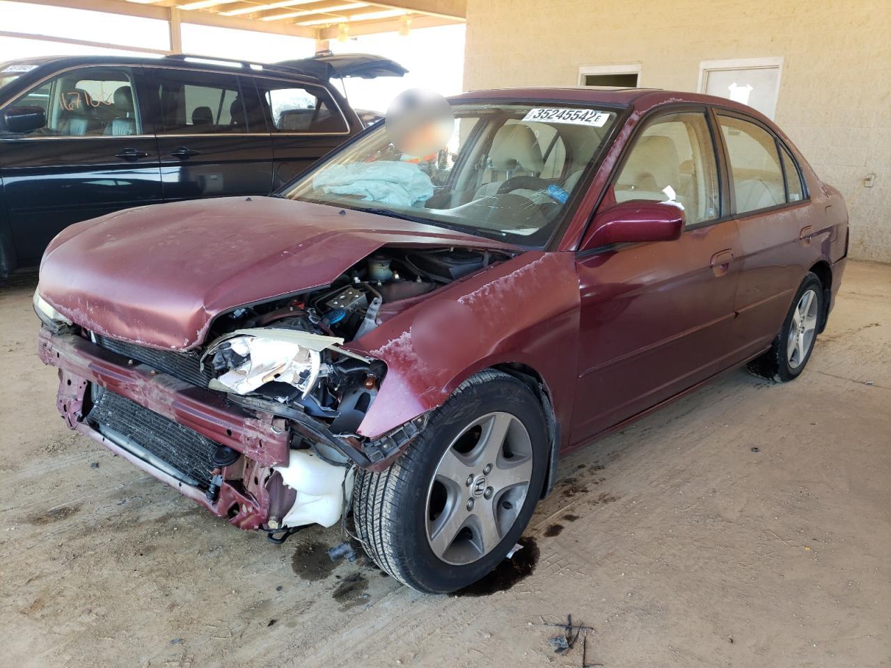 Photo 2 from auction – 2004 HONDA CIVIC EX with VIN 2HGES26714H564372