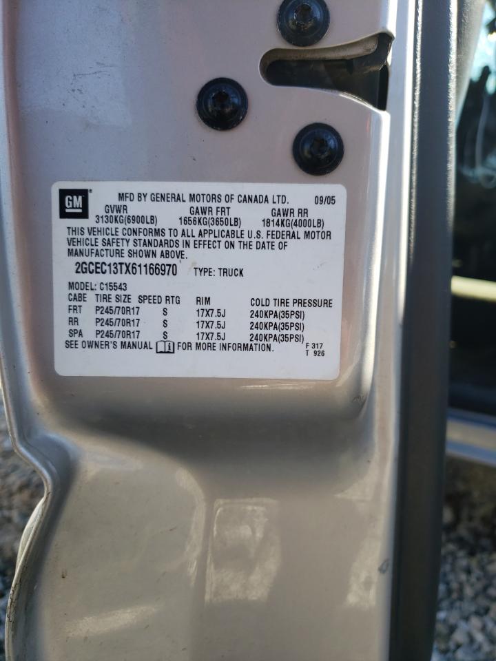 Photo 10 from auction – 2006 CHEVROLET SILVERADO with VIN 2GCEC13TX61166970