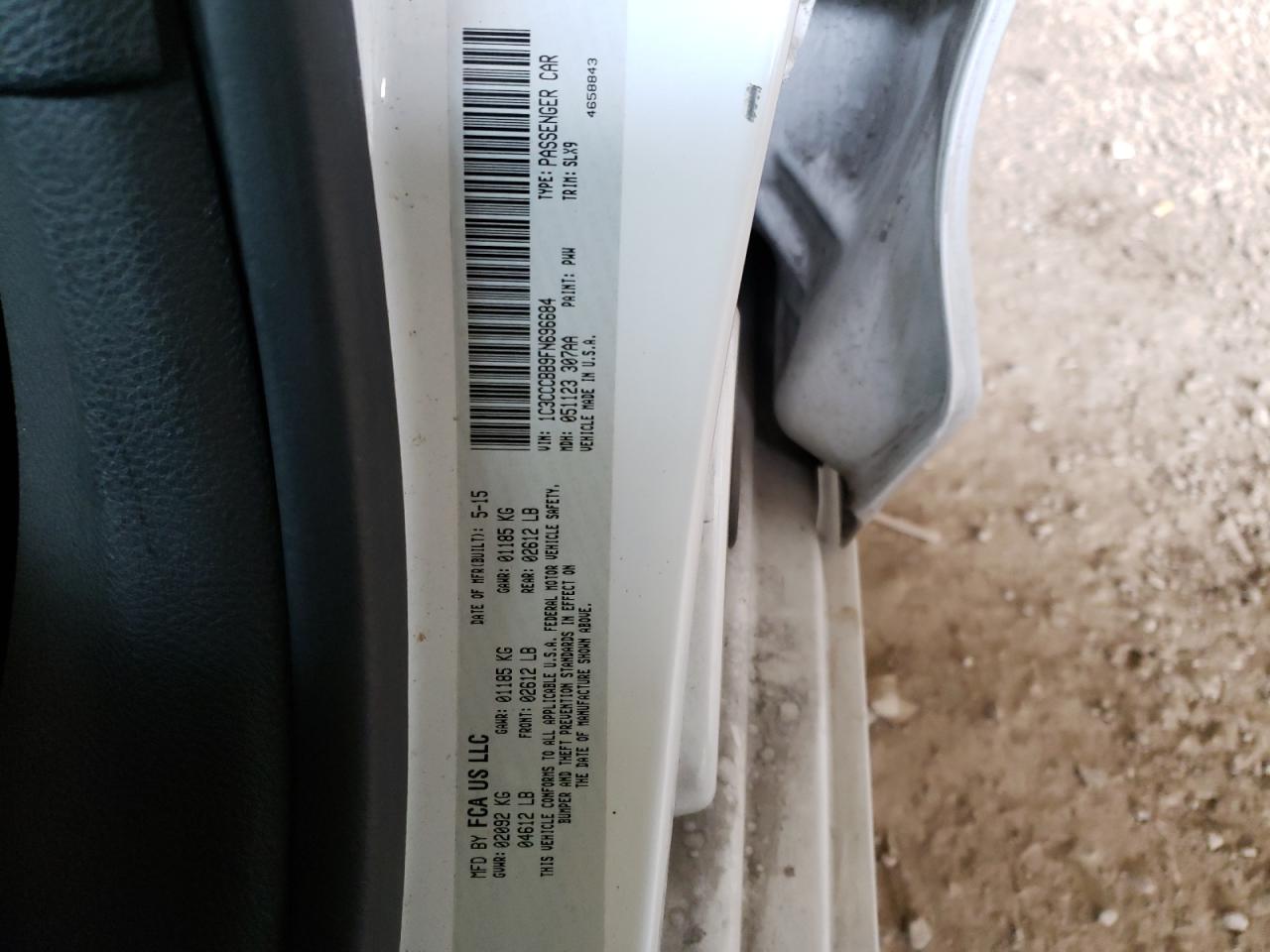 Photo 10 from auction – 2015 CHRYSLER 200 S with VIN 1C3CCCBB9FN696684