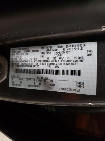 Photo 10 from auction – 2021 FORD ESCAPE SE with VIN 1FMCU9G63MUA32225
