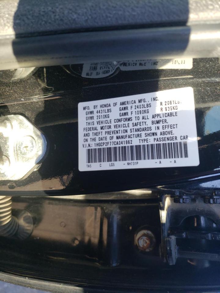 Photo 10 from auction – 2012 HONDA ACCORD EX with VIN 1HGCP2F77CA041962