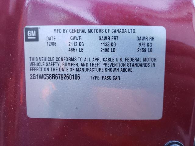 Photo 10 from auction – 2007 CHEVROLET IMPALA LT with VIN 2G1WC58R679260106