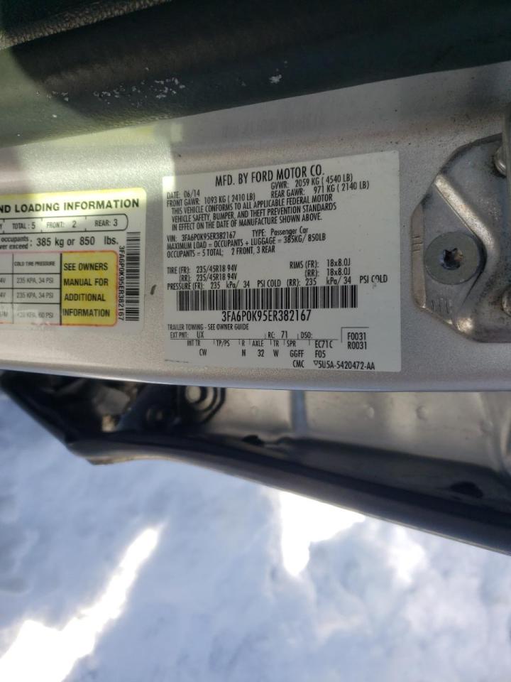 Photo 10 from auction – 2014 FORD FUSION TIT with VIN 3FA6P0K95ER382167