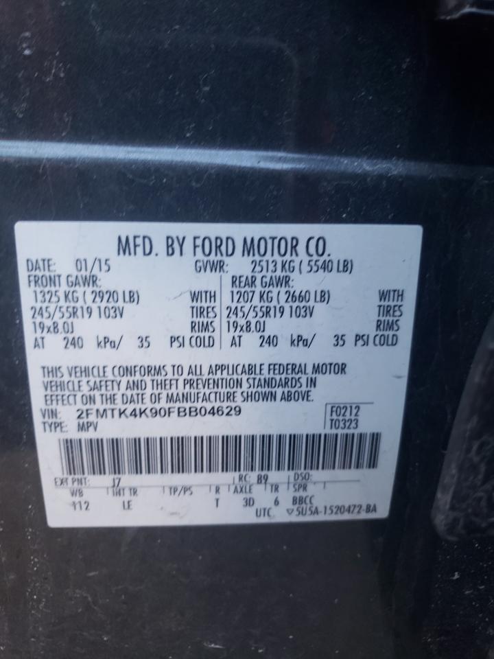 Photo 10 from auction – 2015 FORD EDGE TITAN with VIN 2FMTK4K90FBB04629