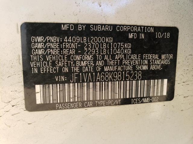 Zdjęcie 10 z aukcji – 2019 SUBARU WRX z VIN JF1VA1A68K9815238
