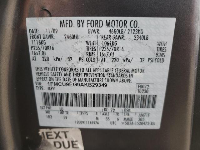 Photo 10 from auction – 2010 FORD ESCAPE LIM with VIN 1FMCU9EG9AKB29349
