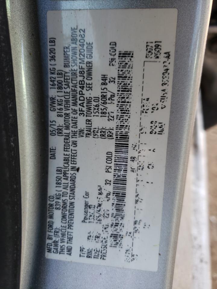 Photo 10 from auction – 2015 FORD FIESTA SE with VIN 3FADP4BJ8FM204082