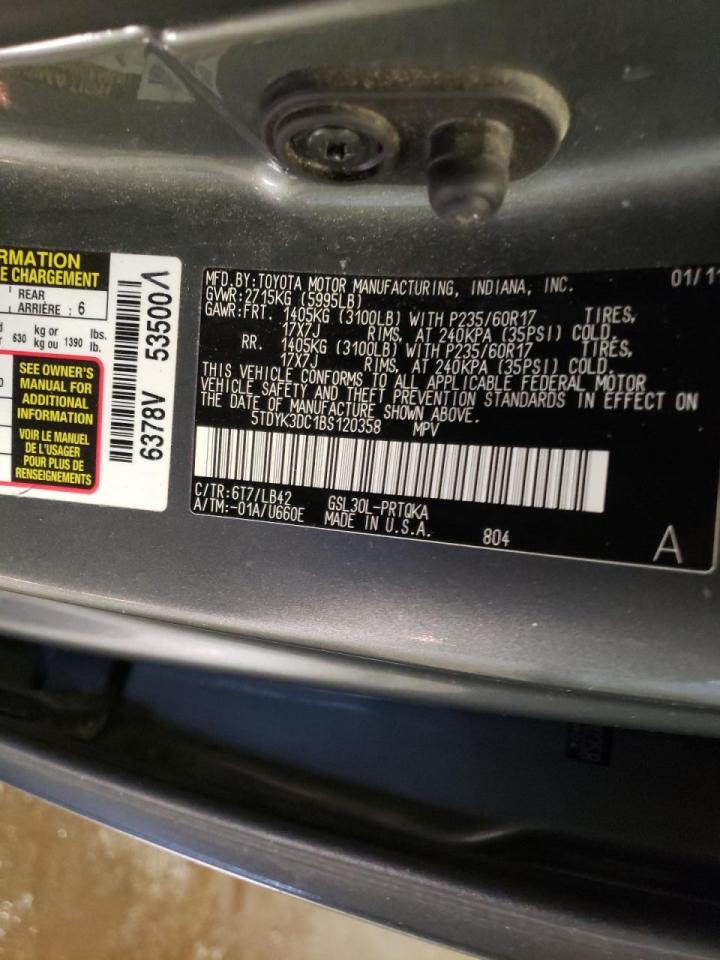 Photo 10 from auction – 2011 TOYOTA SIENNA XLE with VIN 5TDYK3DC1BS120358