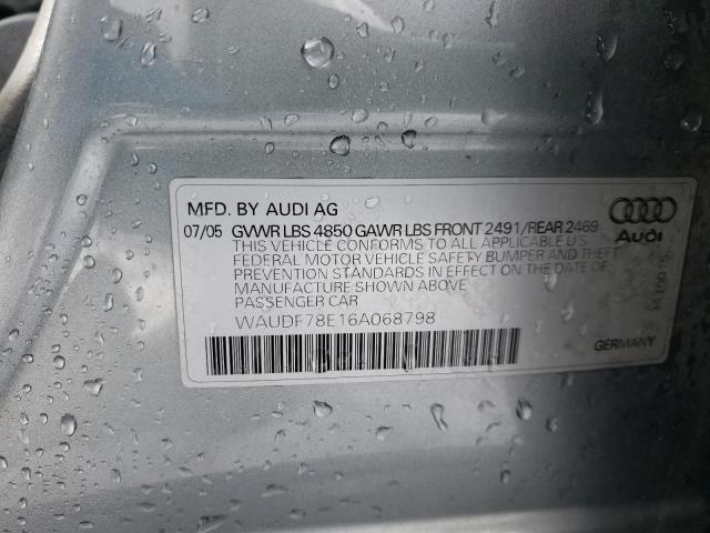Zdjęcie 10 z aukcji – 2006 AUDI A4 2.0T QU z VIN WAUDF78E16A068798