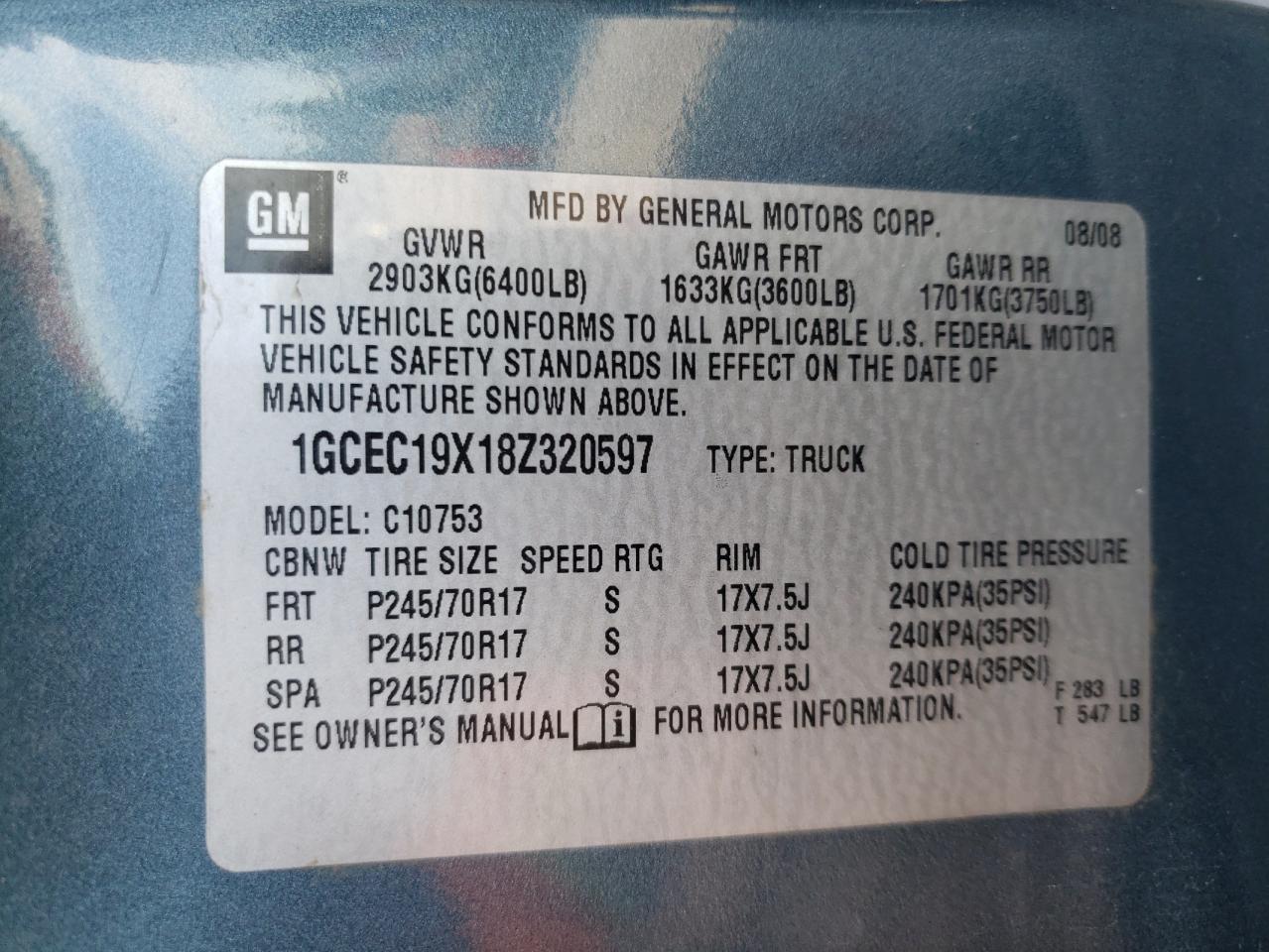 Photo 10 from auction – 2008 CHEVROLET SILVERADO with VIN 1GCEC19X18Z320597