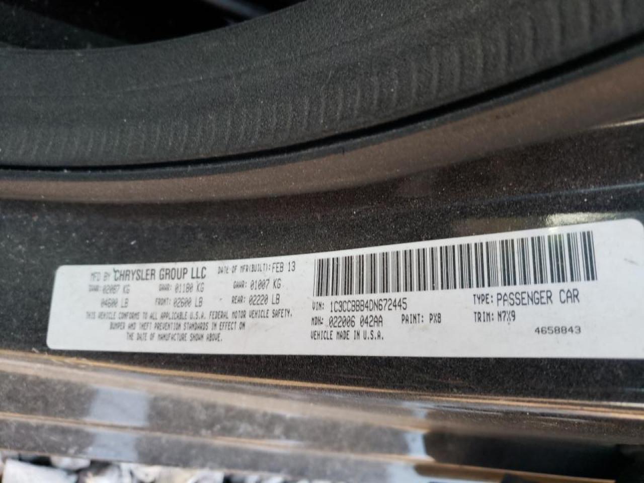 صورة رقم 10 من المزاد - 2013 CHRYSLER 200 TOURIN مع VIN 1C3CCBBB4DN672445