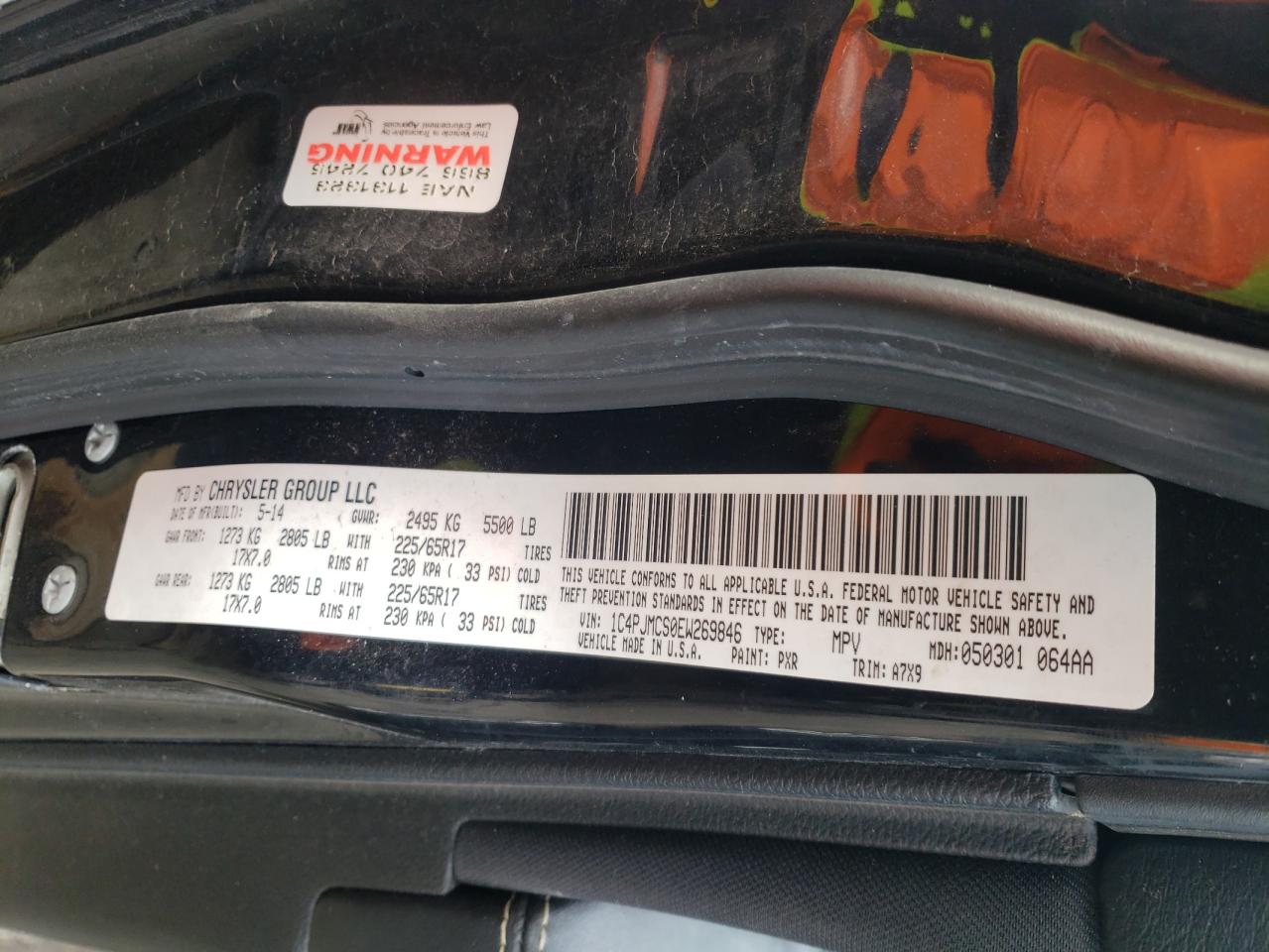 Photo 10 from auction – 2014 JEEP CHEROKEE L with VIN 1C4PJMCS0EW269846