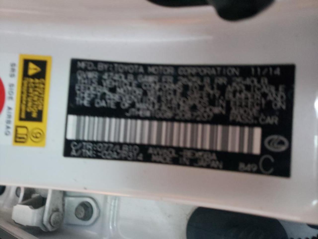 Photo 10 from auction – 2015 LEXUS ES 300H with VIN JTHBW1GG8F2087237