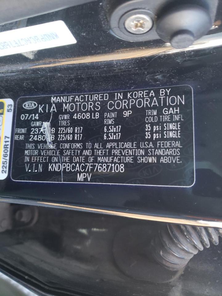 Photo 10 from auction – 2015 KIA SPORTAGE L with VIN KNDPBCAC7F7687108