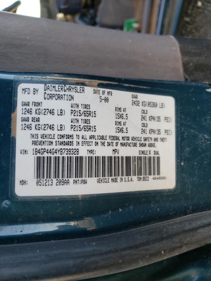 صورة رقم 10 من المزاد - 2000 DODGE GRAND CARA مع VIN 1B4GP44G4YB739328