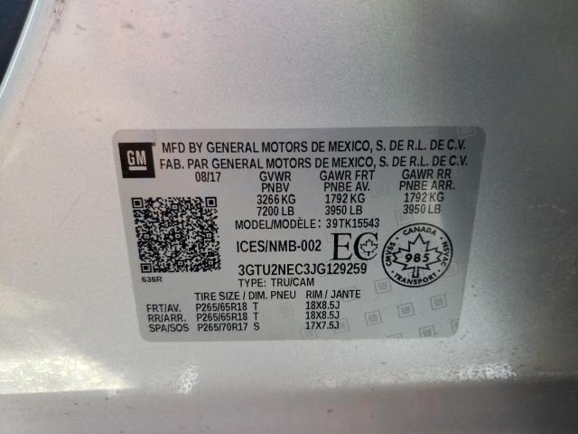 Photo 10 from auction – 2018 GMC SIERRA K15 with VIN 3GTU2NEC3JG129259