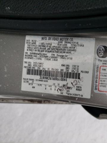 Photo 10 from auction – 2008 LINCOLN MKZ with VIN 3LNHM26T68R610044