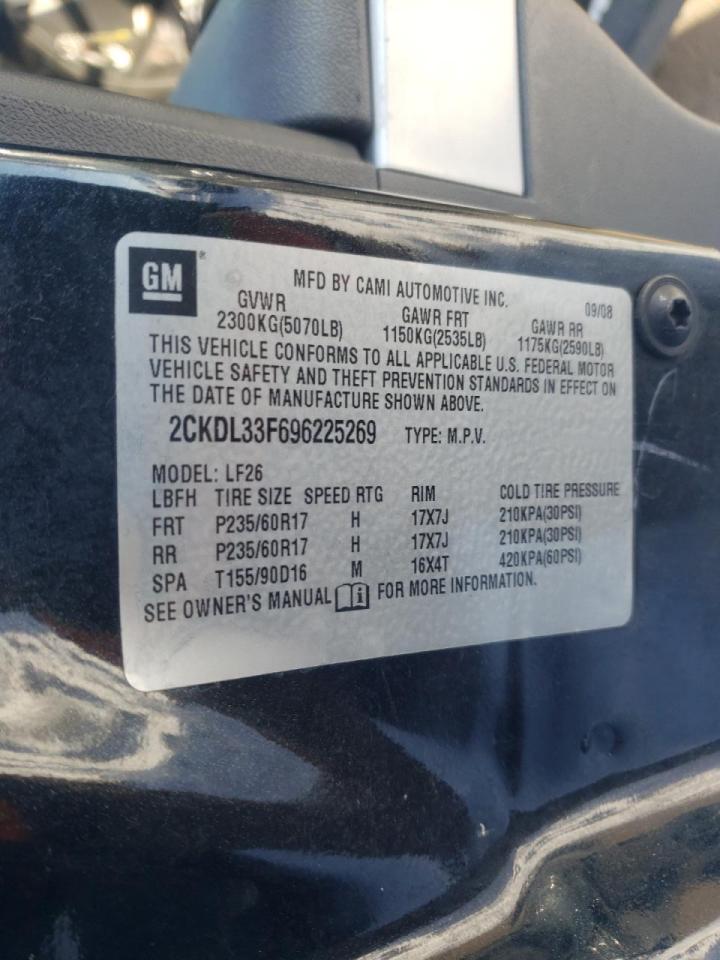 Photo 10 from auction – 2009 PONTIAC TORRENT with VIN 2CKDL33F696225269