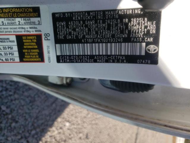 Photo 10 from auction – 2016 TOYOTA CAMRY LE with VIN 4T1BF1FK1GU193246