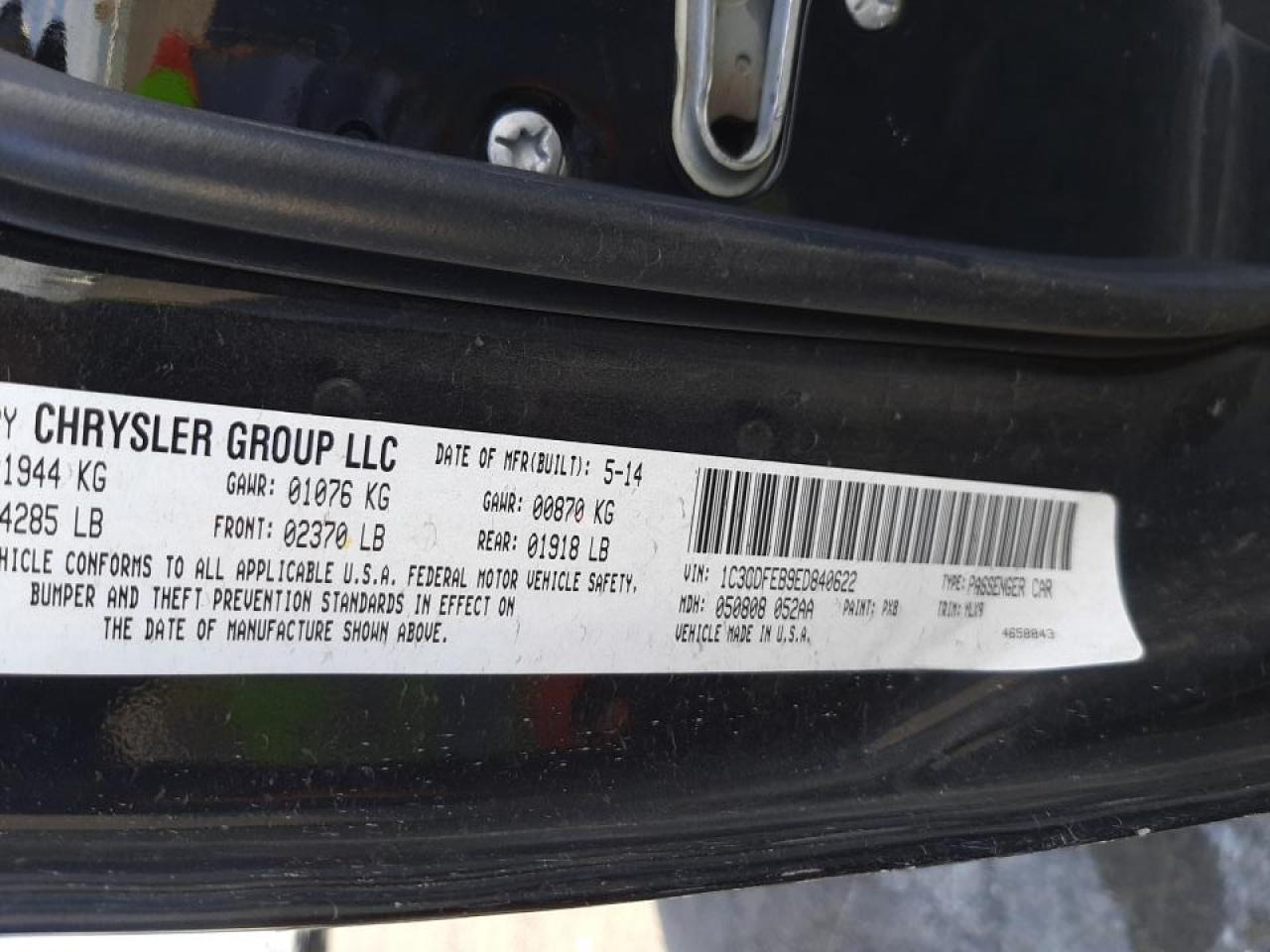 Photo 10 from auction – 2014 DODGE DART GT with VIN 1C3CDFEB9ED840622