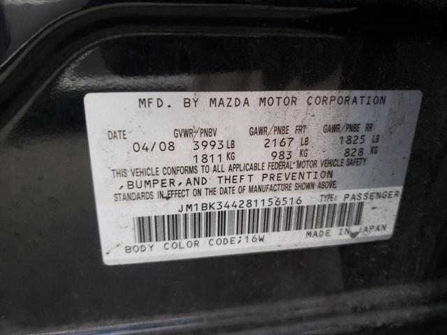 Photo 10 from auction – 2008 MAZDA 3 HATCHBAC with VIN JM1BK344281156516