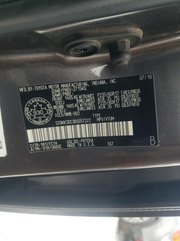 Photo 10 from auction – 2011 TOYOTA SIENNA LE with VIN 5TDKK3DC3BS057222