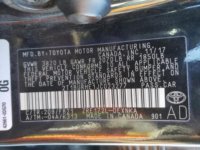 Photo 10 from auction – 2018 TOYOTA COROLLA L with VIN 2T1BURHE1JC023277