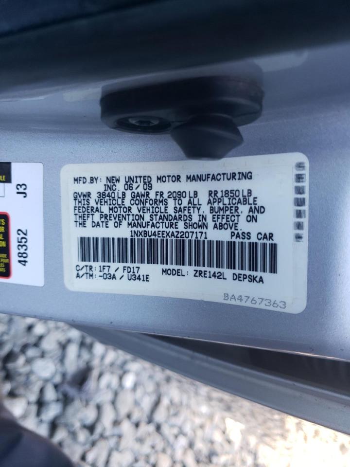 Photo 10 from auction – 2010 TOYOTA COROLLA BA with VIN 1NXBU4EEXAZ207171