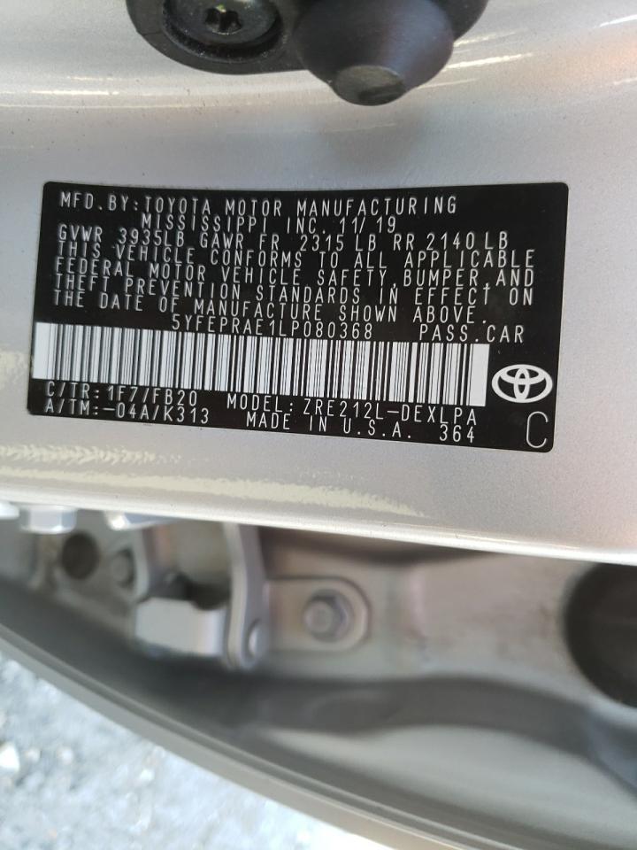 Photo 10 from auction – 2020 TOYOTA COROLLA LE with VIN 5YFEPRAE1LP080368