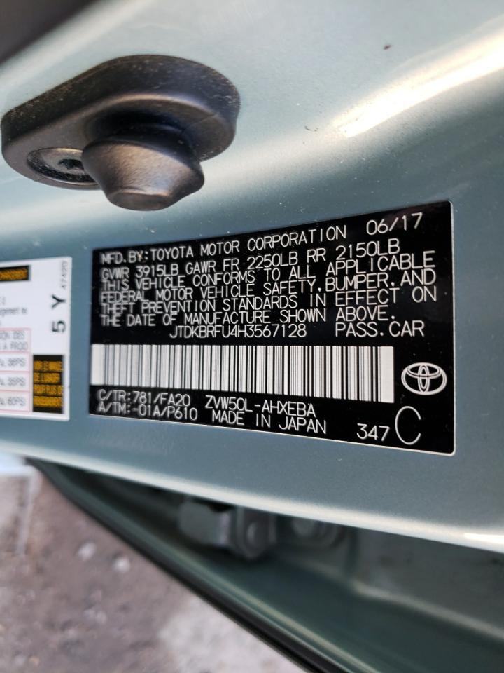 Photo 10 from auction – 2017 TOYOTA PRIUS with VIN JTDKBRFU4H3567128