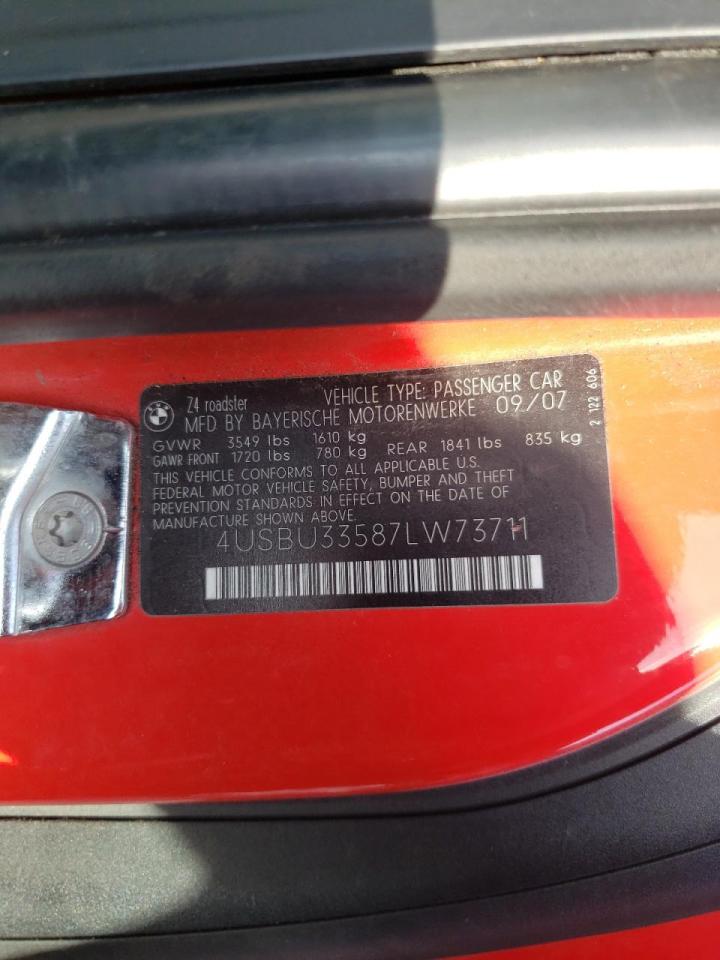 Photo 10 from auction – 2007 BMW Z4 3.0 with VIN 4USBU33587LW73711