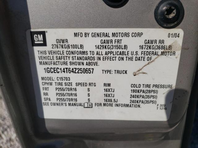 Photo 10 from auction – 2004 CHEVROLET SILVERADO with VIN 1GCEC14T64Z250657