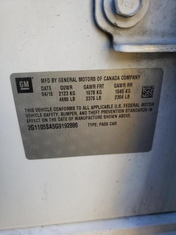 Photo 10 from auction – 2016 CHEVROLET IMPALA LT with VIN 2G1105SA5G9192886
