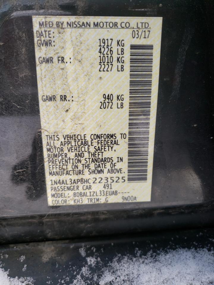 Photo 10 from auction – 2017 NISSAN ALTIMA 2.5 with VIN 1N4AL3AP8HC223525
