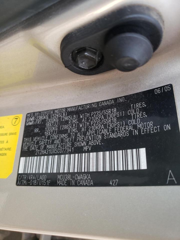 Photo 10 from auction – 2005 LEXUS RX 330 with VIN 2T2HA31UX5C077941