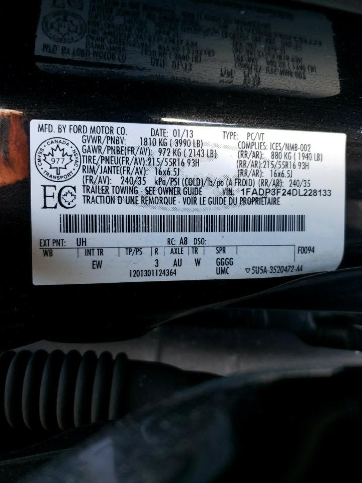صورة رقم 10 من المزاد - 2013 FORD FOCUS SE مع VIN 1FADP3F24DL228133