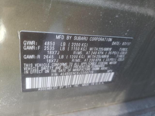 Photo 10 from auction – 2018 SUBARU OUTBACK 3. with VIN 4S4BSENC8J3200719