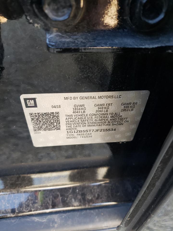 Photo 10 from auction – 2018 CHEVROLET MALIBU LS with VIN 1G1ZB5ST7JF215534