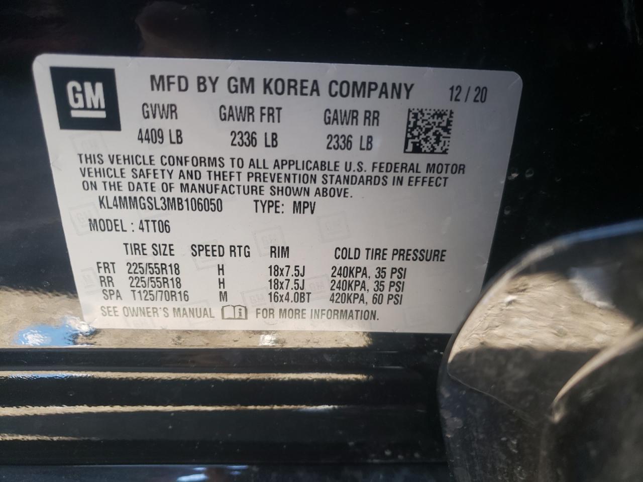 Photo 10 from auction – 2021 BUICK ENCORE GX with VIN KL4MMGSL3MB106050