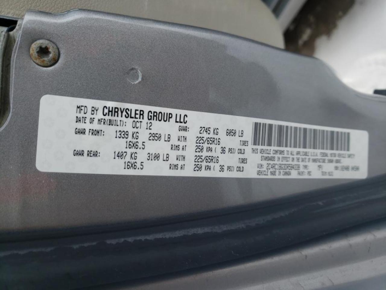 Photo 10 from auction – 2013 CHRYSLER TOWN & COU with VIN 2C4RC1BG3DR584338