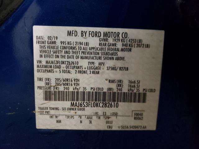 Photo 10 from auction – 2019 FORD ECOSPORT S with VIN MAJ6S3FL0KC282610