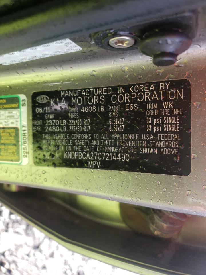 Photo 10 from auction – 2012 KIA SPORTAGE L with VIN KNDPBCA27C7214490