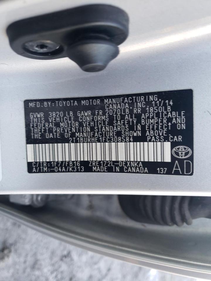 Photo 10 from auction – 2015 TOYOTA COROLLA L with VIN 2T1BURHE1FC308584