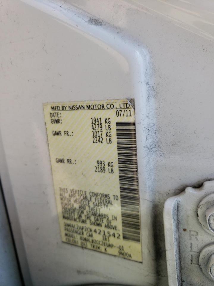 Photo 10 from auction – 2012 NISSAN ALTIMA BAS with VIN 1N4AL2AP2CN421542