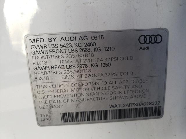 Photo 10 from auction – 2016 AUDI Q5 PREMIUM with VIN WA1L2AFPXGA018232